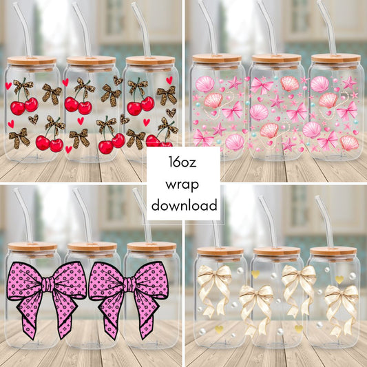 Downloadable - File C Bows- Cup Wrap