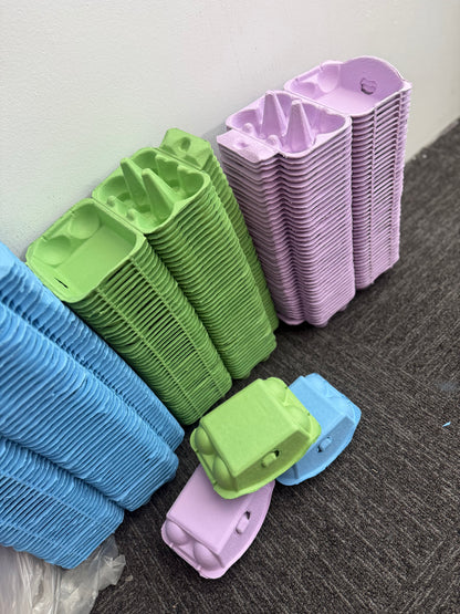 6 Hole Coloured Egg Cartons.