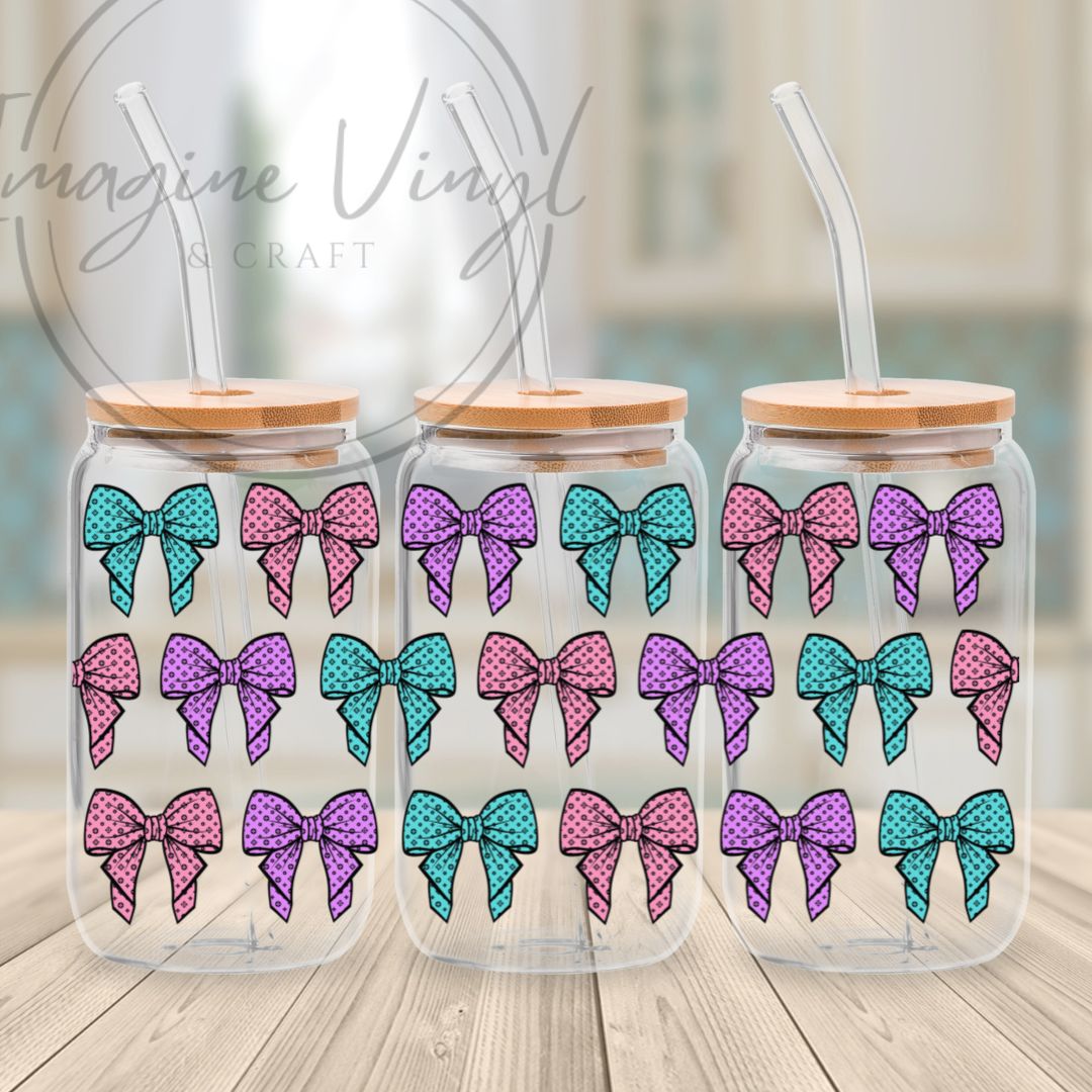 16oz UV DTF - Bows
