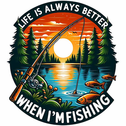 UV-DTF I Love Fishing Decals