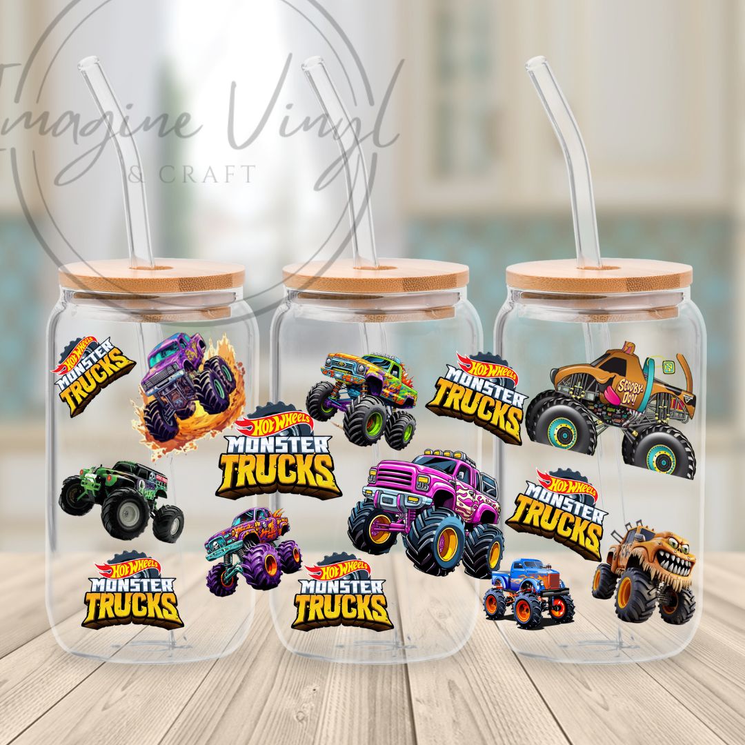 Monster trucks  - 16oz UV DTF Wrap