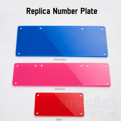 Acrylic Replica Numberplate Blanks - Coloured