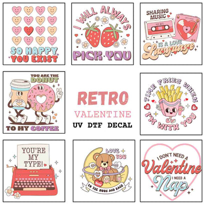 UV-DTF  Retro Valentines Decals