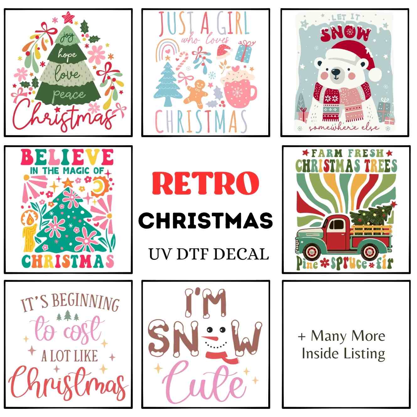 Retro Christmas Decals