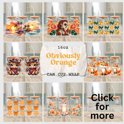 16oz UV DTF Wrap - Obviously Orange