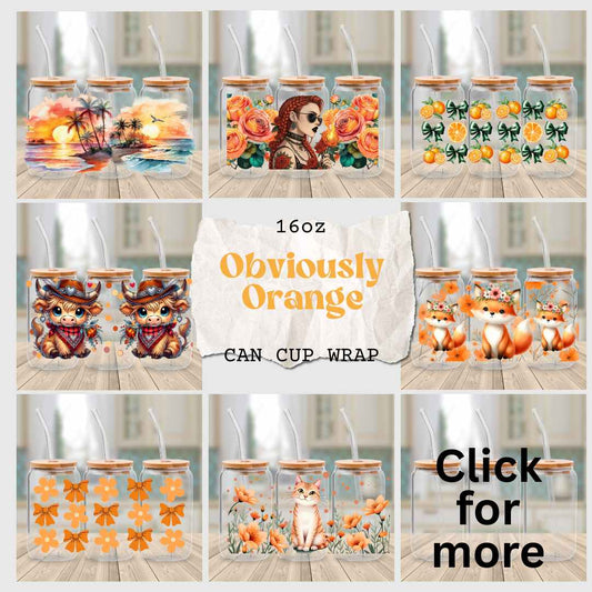 16oz UV DTF Wrap - Obviously Orange