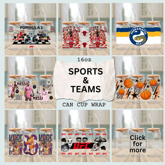 Sports & Teams  - 16oz UV DTF Wrap