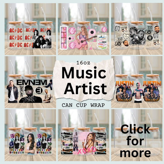Music Artists - 16oz UV DTF Wrap
