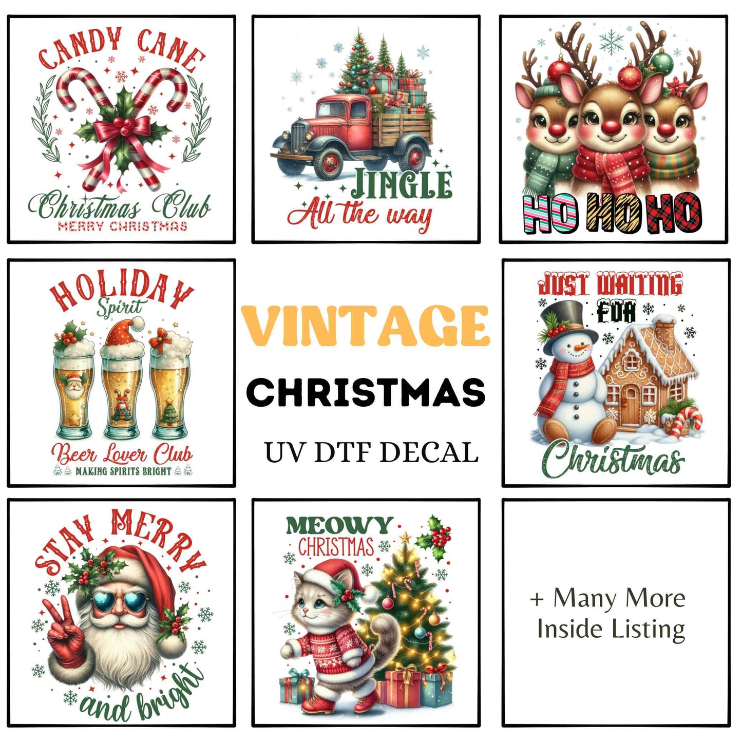 Vintage Christmas Decals