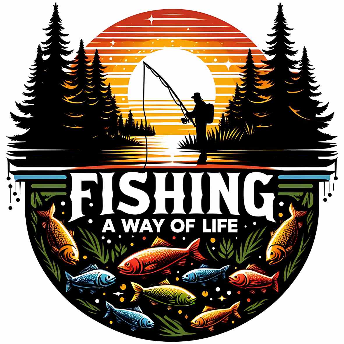 UV-DTF I Love Fishing Decals