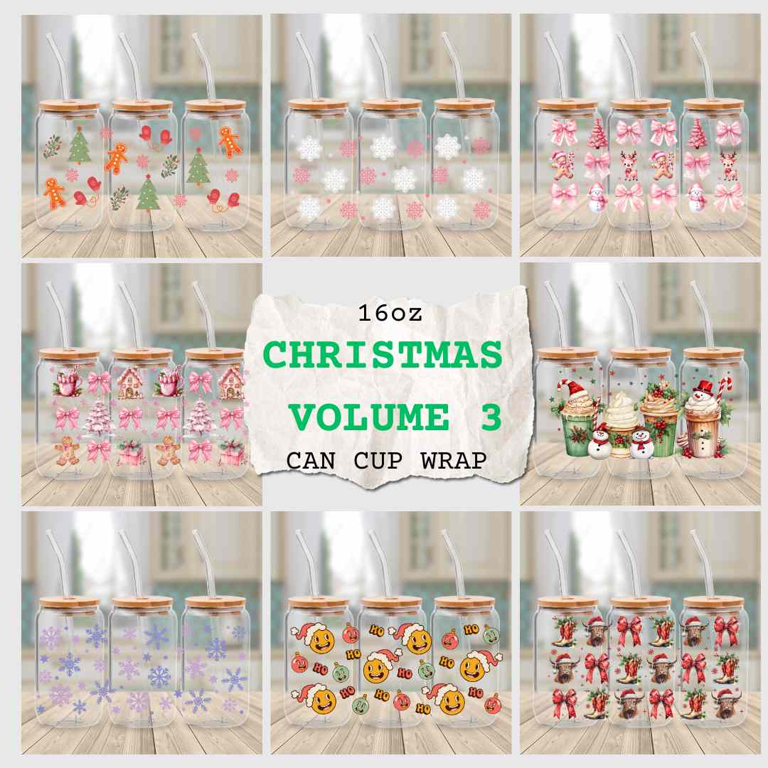 16oz Christmas Cup Wraps Volume 3