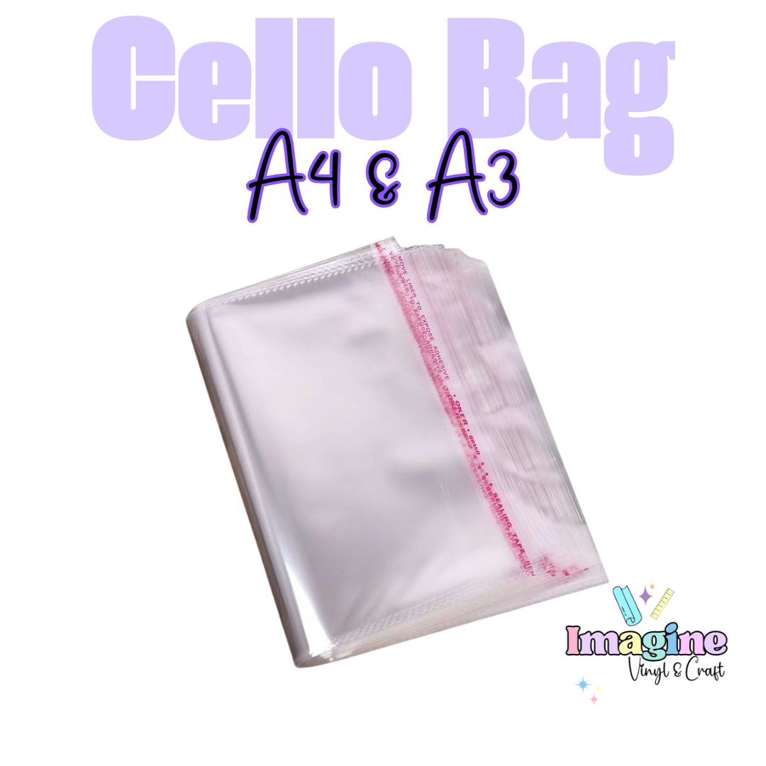 Sealable Cellophane Bags - 10 pack, A4/A3 size
